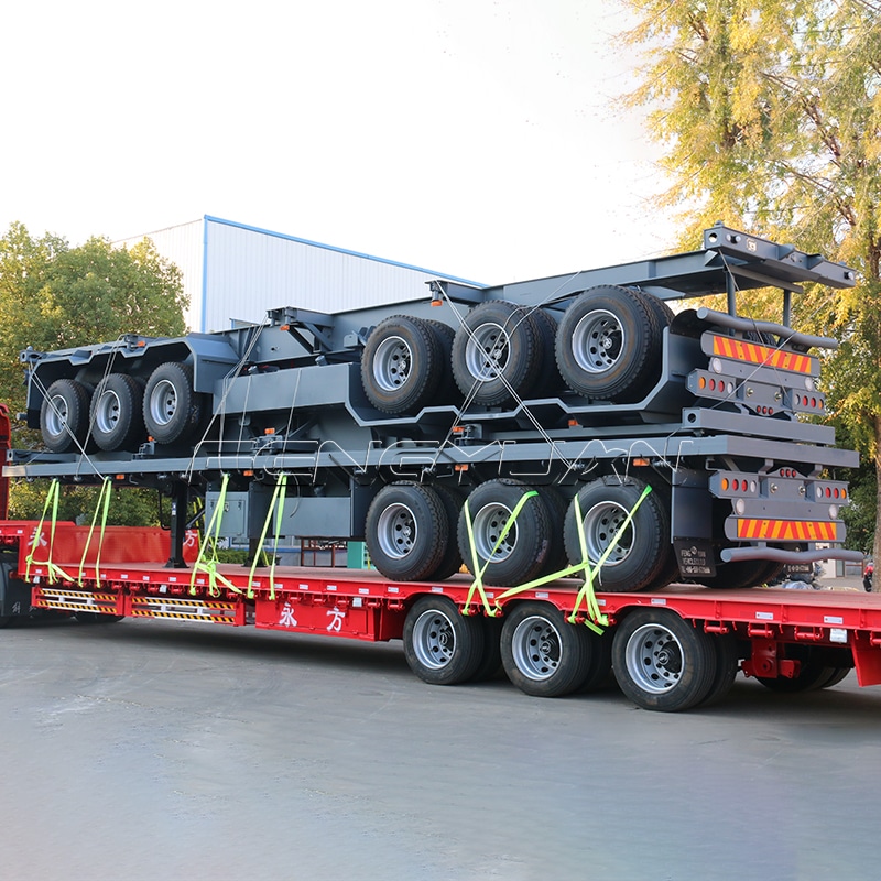 logistics company using flatbed semi trailer