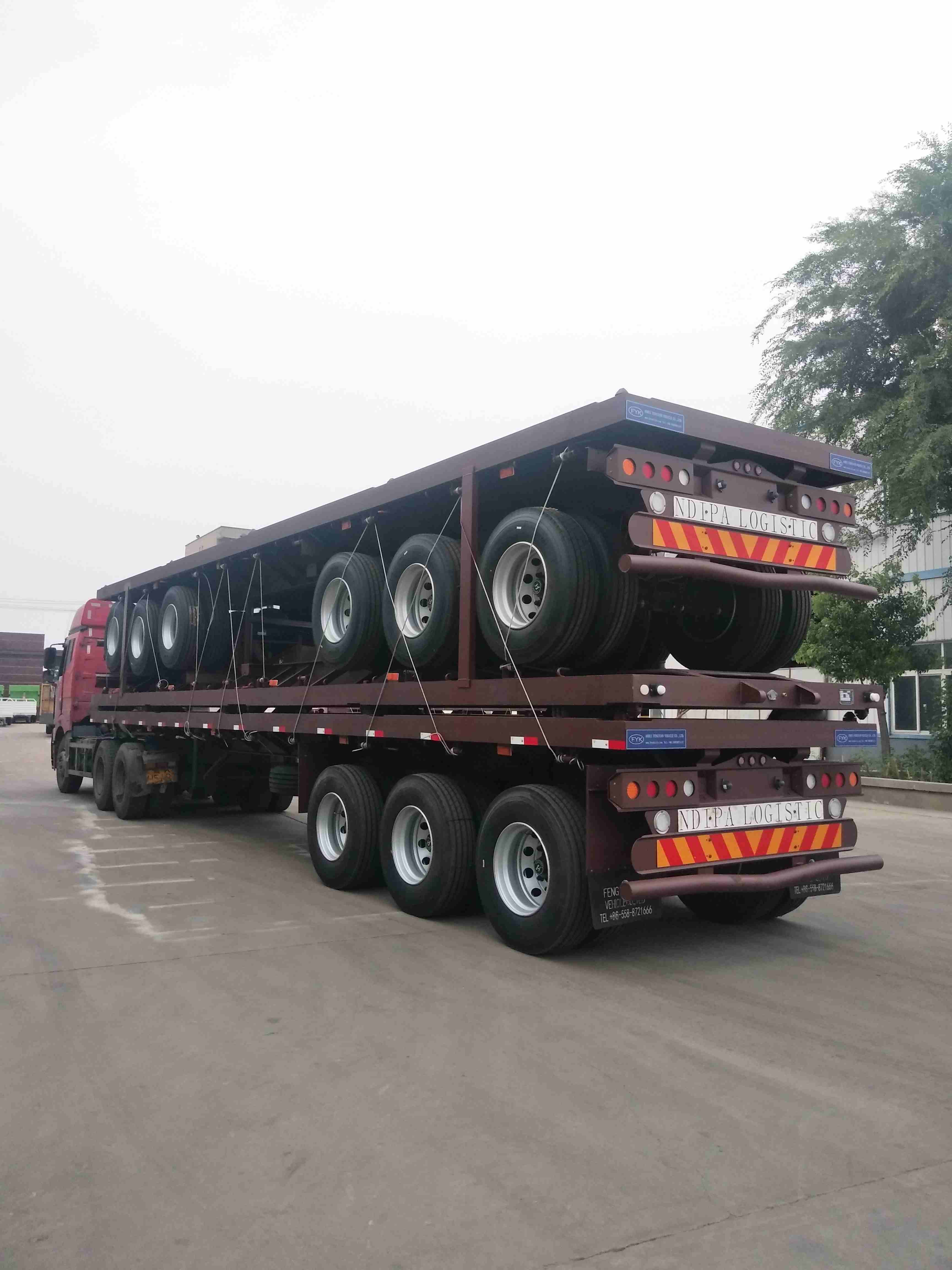 3 axles truck semi trailer